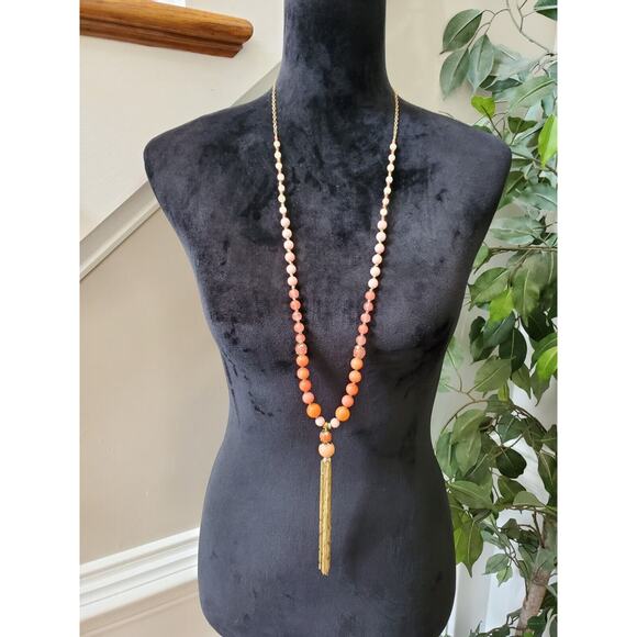 Stony Women's Pink Ball & Beaded Pearl Chunky Fashion Jewelry Long Necklace - Picture 7 of 7